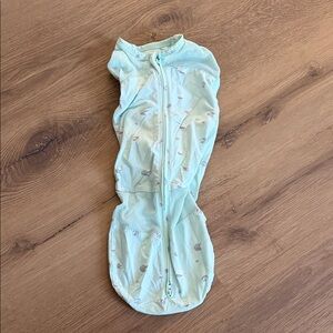 Mint Green Baby Transitional Swaddle with Moon Print